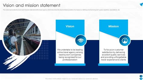 vision  mission statement travel agency company profile  graphics