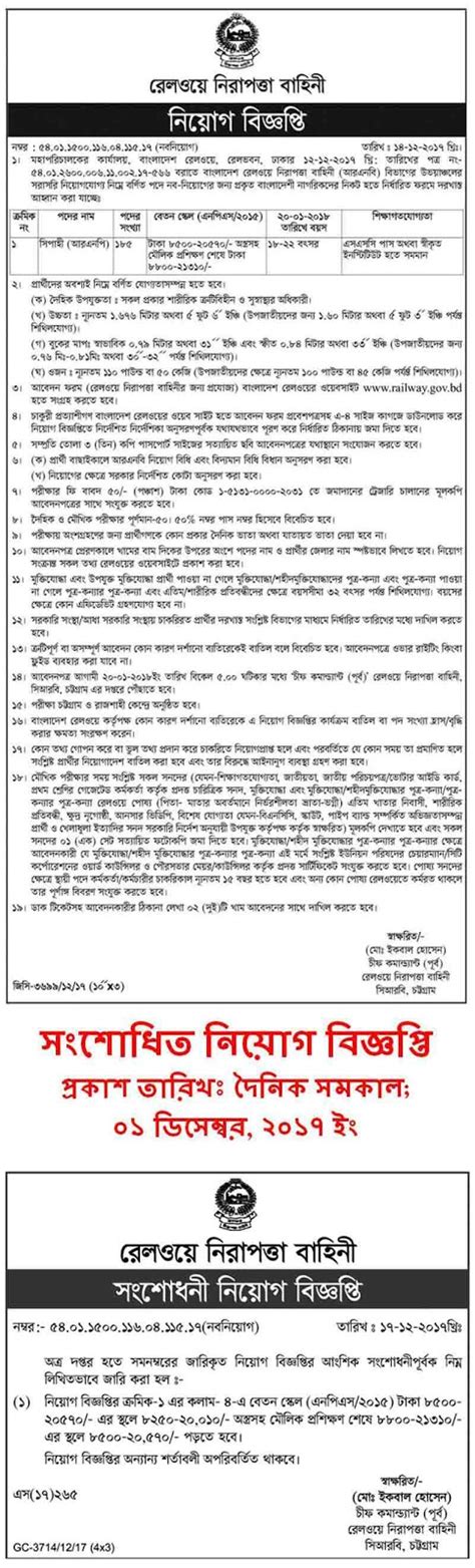 Bangladesh Railway Job Circular 2018 Published ~ Ofuran