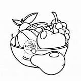Fruit Coloring Pages Bowl Fruits Outline Basket Para Kids Frutas Colorear Popular Library Seleccionar Tablero Clipart sketch template