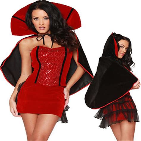women halloween red devil costume sexy witch costume adult cosplay