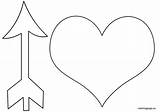 Arrow Heart Template Valentine Coloring Pages Arrows Valentines Templates Hearts Billy Kuzma Pattern sketch template