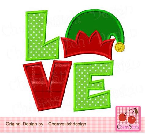 love elf christmas elf love christmas machine embroidery etsy