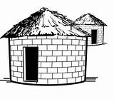 Mud House Adobe Hut Bricks Outline Huts Drawing Round Made Homes Make Clipart Brick Houses African Soil Carton Straw Draw sketch template