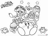 Kirby Coloring Pages Characters Printable Kids sketch template