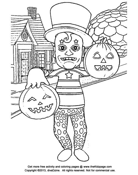 funny halloween guy  coloring pages  kids printable