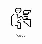 Wudu Vector Icon Isolated Outline Simple Line Vectors sketch template