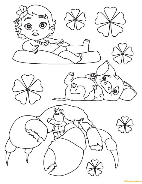 disney princess baby moana coloring pages pics colorist