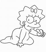 Simpson Maggie Coloring Pages Simpsons Cartoon Drawing Template sketch template