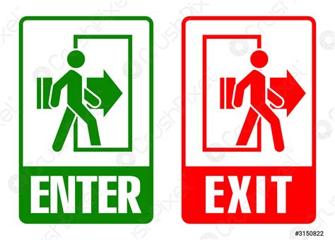entry  exit sign stock vector  crushpixel