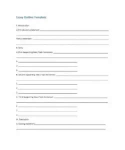 essay outline template    printable