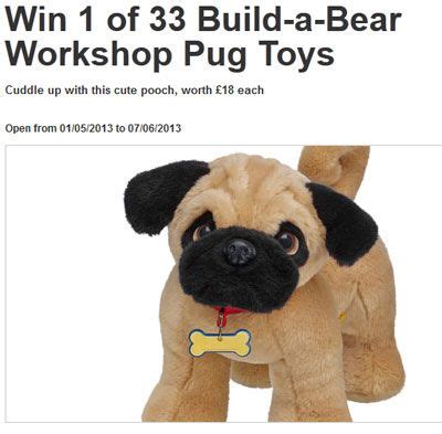 win    build  bear workshop pug toys    mums pug toy build  bear pugs