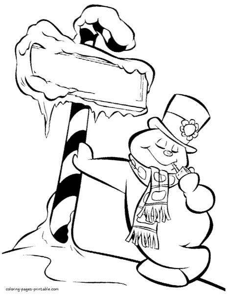frosty  snowman coloring page coloring pages printablecom