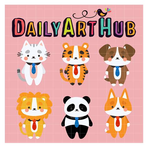 cute businessman animals clip art set daily art hub graphics