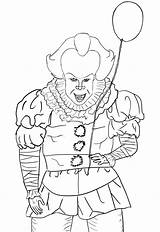 Pennywise Scary sketch template