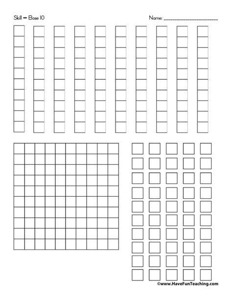 worksheets  fun teaching base ten blocks base  blocks base ten