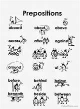 Prepositions Printable Coloring Pages Preposition List Educational English Pails Paint Teaching Grammar Help sketch template