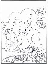 Cat Dot Dots Connect Coloring Pages Fargelegg Comments Number Advertisement Annonse sketch template