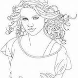 Taylor Swift Coloring Pages Beautiful Eyes People Cat Famous Hellokids Actress Hair Singing sketch template