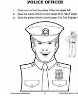 Police Coloring Officer Kids Pages Community Station Color Worksheets Cut Occupation Jobs Kindergarten Officers sketch template