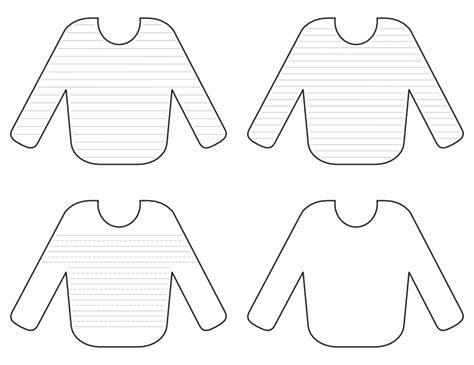 printable sweater shaped writing templates