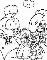 Mario Coloring Pages Toad Peach Princess Super Bros Paper Getcoloringpages Characters sketch template