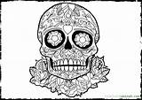 Coloring Pages Dead Skull Dia Muertos Los Printable Skulls Head Skeleton Adults Getcolorings Color Getdrawings Clipart Print Popular Library Sugar sketch template