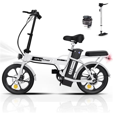 colorway electric bikewahv removable battery  bike electric foldable pedal assist