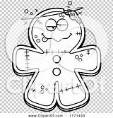 Mascot Zombie Drunk Gingerbread Outlined Coloring Clipart Cartoon Vector Cory Thoman sketch template