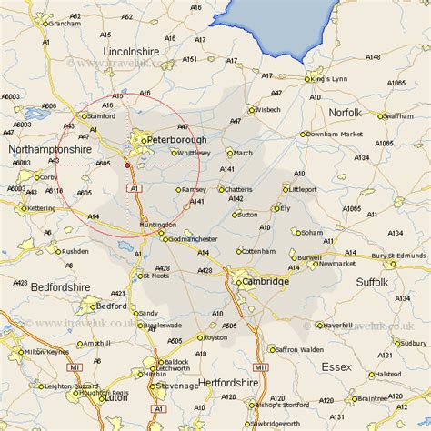 haddon map street  road maps  cambridgeshire england uk