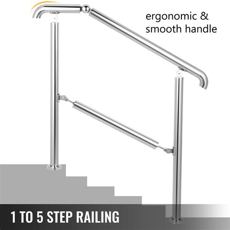 Vevor Handrail For Outdoor Steps Stainless Steel Handrail Fits 1 To 5