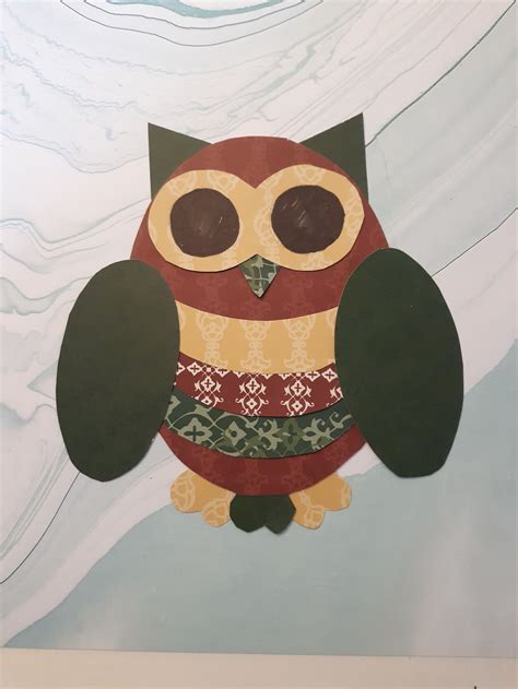 patchwork owl applique collage pattern digital  etsy