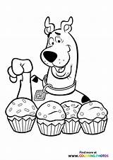 Scooby Bluey Cupcakes Muffin Muffins Coloriage Colorings Booba sketch template