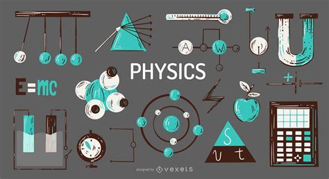 physics elements illustration set vector