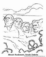 Coloring Pages Rushmore Mount National Memorial Parks Dakota Sheets South Kids Mt Color Monuments Historic Park Places Printables States United sketch template