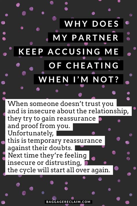 why does my partner keep accusing me of cheating when i m not