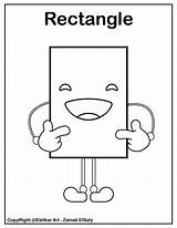 Coloring Pages Rectangle Kids Emoji Shapes Basic Shape Set Triangle Pre sketch template