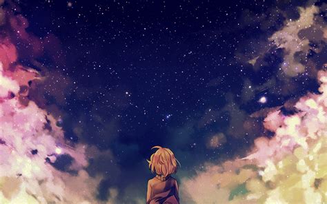 Ad65 Starry Space Illust Anime Girl Wallpaper