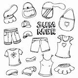 Clothes Coloring Summer Clothing Pages Winter Fashion Baby Clipart Cloth Drawing Preschoolers Beach Kids Printable Illustration Color Print Cartoon Outfits sketch template