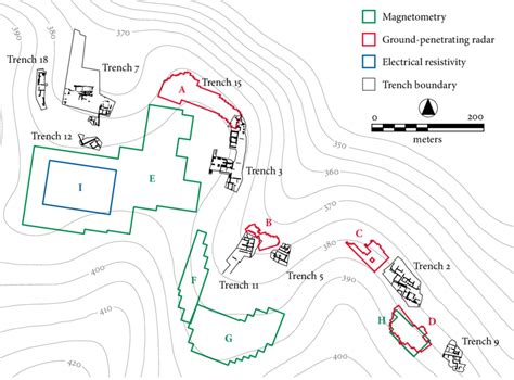 orientation plan showing areas  geophysical survey  method