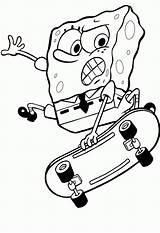 Spongebob Coloring Pages Skateboards Squarepants Rocks Printables Snowman Beach sketch template