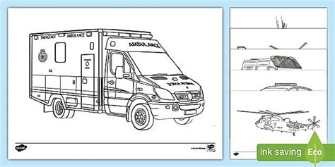emergency vehicles colouring sheets teacher