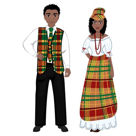 20 jamaican traditional clothing illustrations royalty free vector