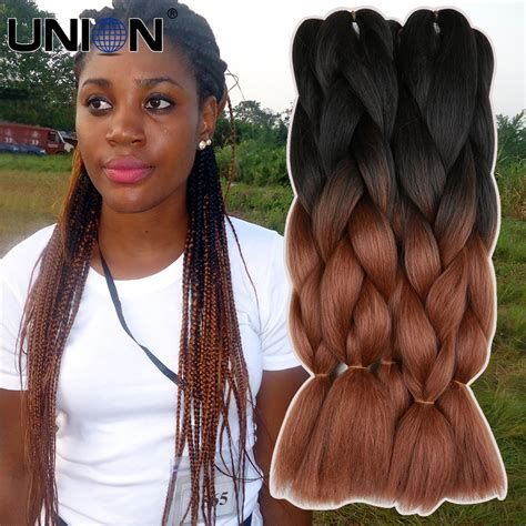 two tone ombre braiding hair box braids hair extensions brown 100g