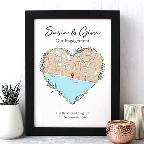 Personalised Map Print For Same Sex Couples By Well Bred Design