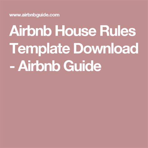 airbnb house rules template  airbnb guide vacation rental