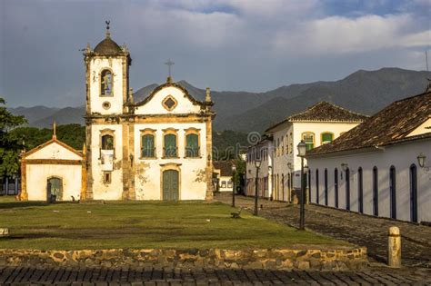 famous church paraty rio de janeiro brazil stock image