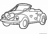 Coloring Car Pages Valentines Printable Cute Hearts Decorations Kids Colouring Cars Truck Print Heart sketch template
