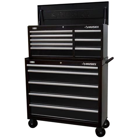Husky 41 In 13 Drawer Tool Chest And Rolling Tool Cabinet Set Black
