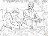 Jesus Carpenter Coloring Christ Son Pages Clipart Boy Childhood Raises Lazarus Carpentry Printable Bible Color Child Sheets Kids Father Drawing sketch template