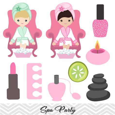 spa girls digital clip art girls spa party clipart  tracy